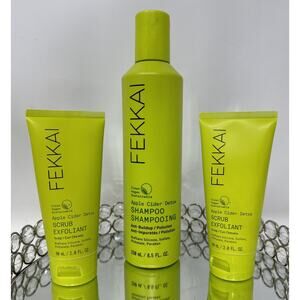 Fekkai Apple Cider Detox Bundle~Shampoo 8.5 Fl Oz + 2 Scrub Exfoliant 2.0 Fl Oz